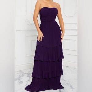 Purple Ball Gown with Tiered Skirt